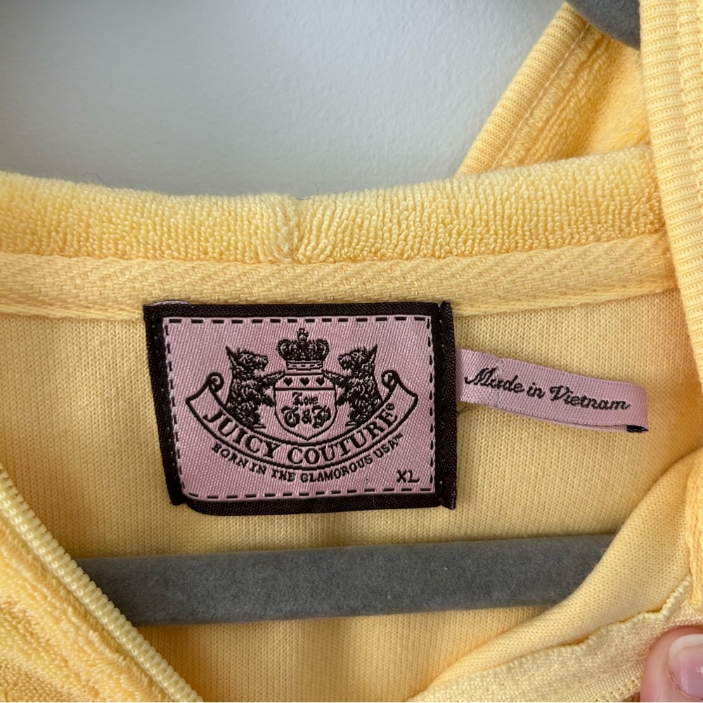 Vintage Juicy Couture Y2K Yellow Short Sleeve Track Suit Jacket XL - Picture 4 of 10